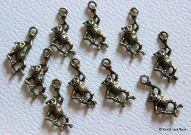 10 x Zinc Alloy Bronze Tone Monkey Charms Pendants 21x9x3mm